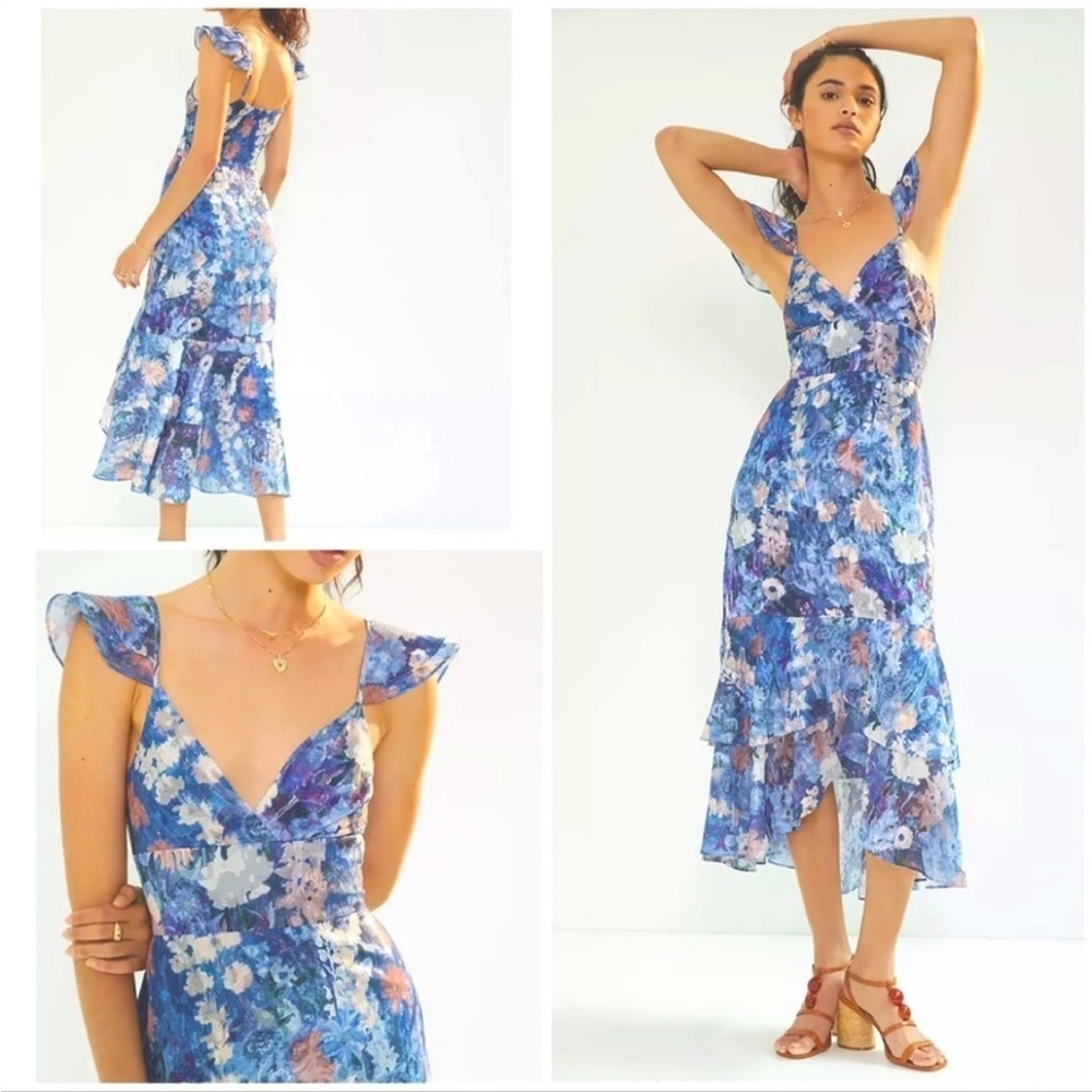 Anthropologie Hutch Floral Ruffled Maxi Dress NWT Size 8